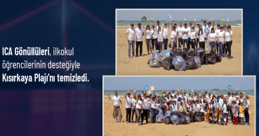 ICA Gönüllüleri ilkokul öğrencilerinin desteğiyle Kısırkaya Plajı’nı temizledi 